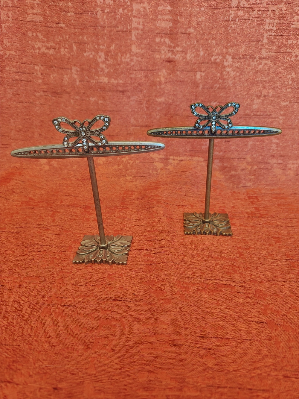 Butterfly Ring & Earring Display Stand in Antique Bronze Tone